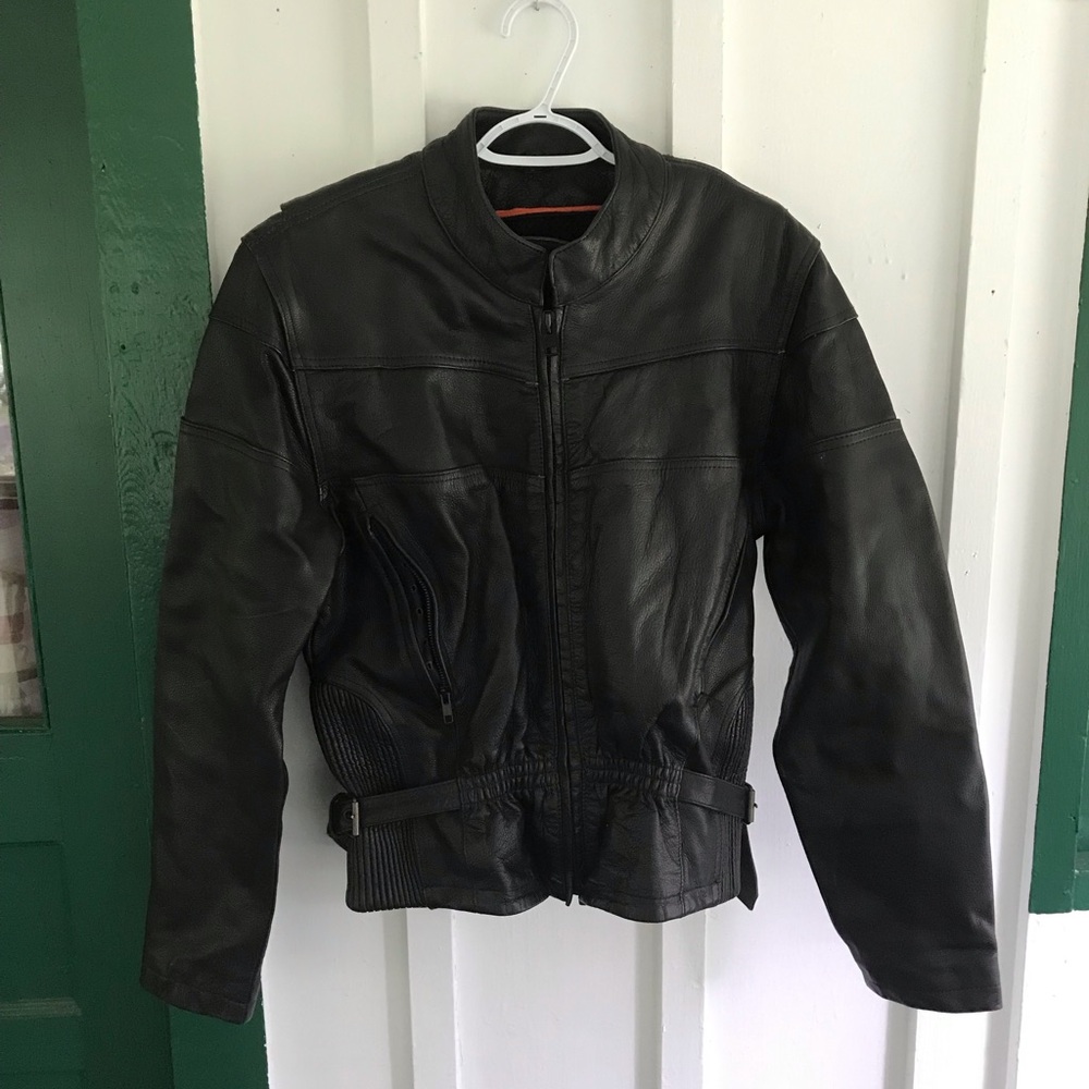Leather Motorcycle Jacket.  Size Small
